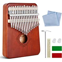 Gobesty Kalimba 17 teclas- piano de pulgar- piano de pulgar de caoba con instrucción de estudio y martillo de afinación…